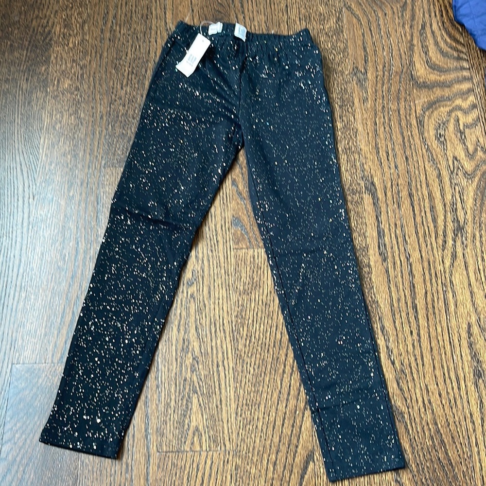 Gap kids black leggings with shiny sparkles NWT